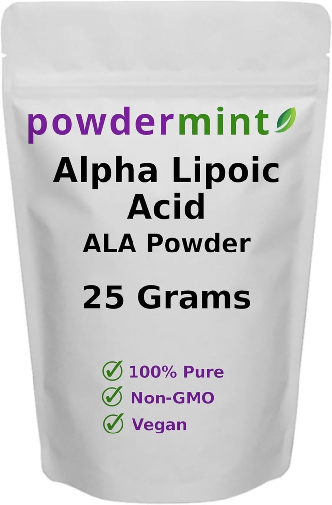 Alpha Lipoic Acid pulver (RS-ALA, ren ALA) (fleire størrelser) Antioksidant (ALA pulver) Scoop Inkludert