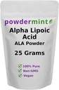 Alpha Lipoic Acid pulver (RS-ALA, ren ALA) (fleire størrelser) Antioksidant (ALA pulver) Scoop Inkludert
