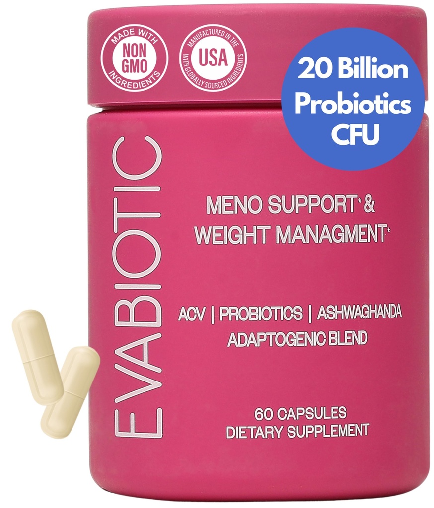 Fullstendig Menopause Vitaminer - Ashwaghanda, Probiotika, ACV for Vektkontroll, Hot Flashes, Natt Sweats, Bloat, Hormon Balance - Vegan 60 Caps Menopause Supplement for kvinner ikke-GMO