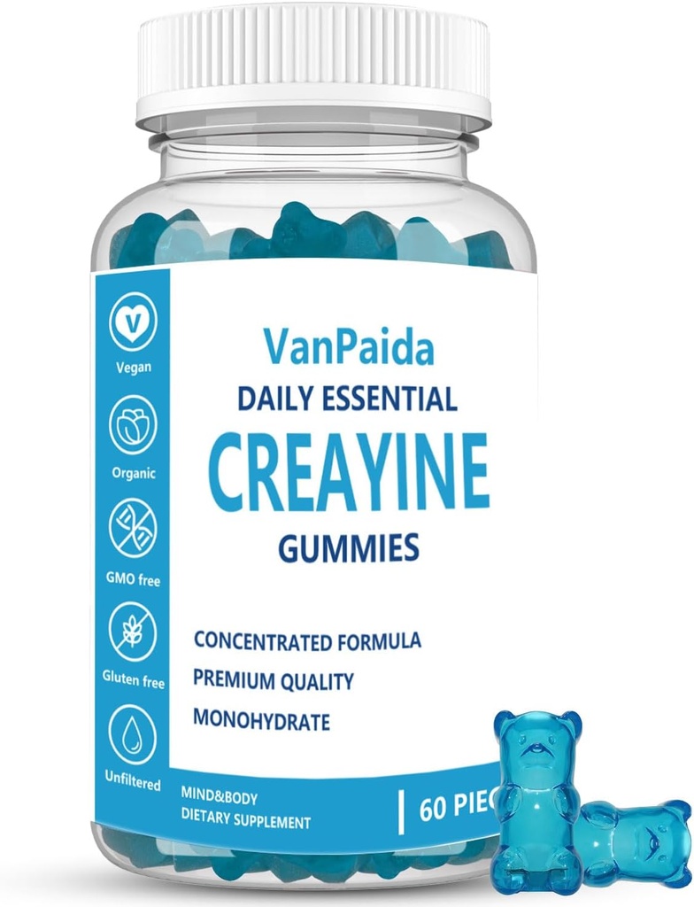 Kreatin Gummies Monohydrat, Chewable Kreatin Monohydrat, Muskelforsterkning, Energiforsterkning, Pre-Workout Supplement, Forbedret Bursts, Vegan, Muskelvekststøtte, Recovery & Performance, Glutenfri