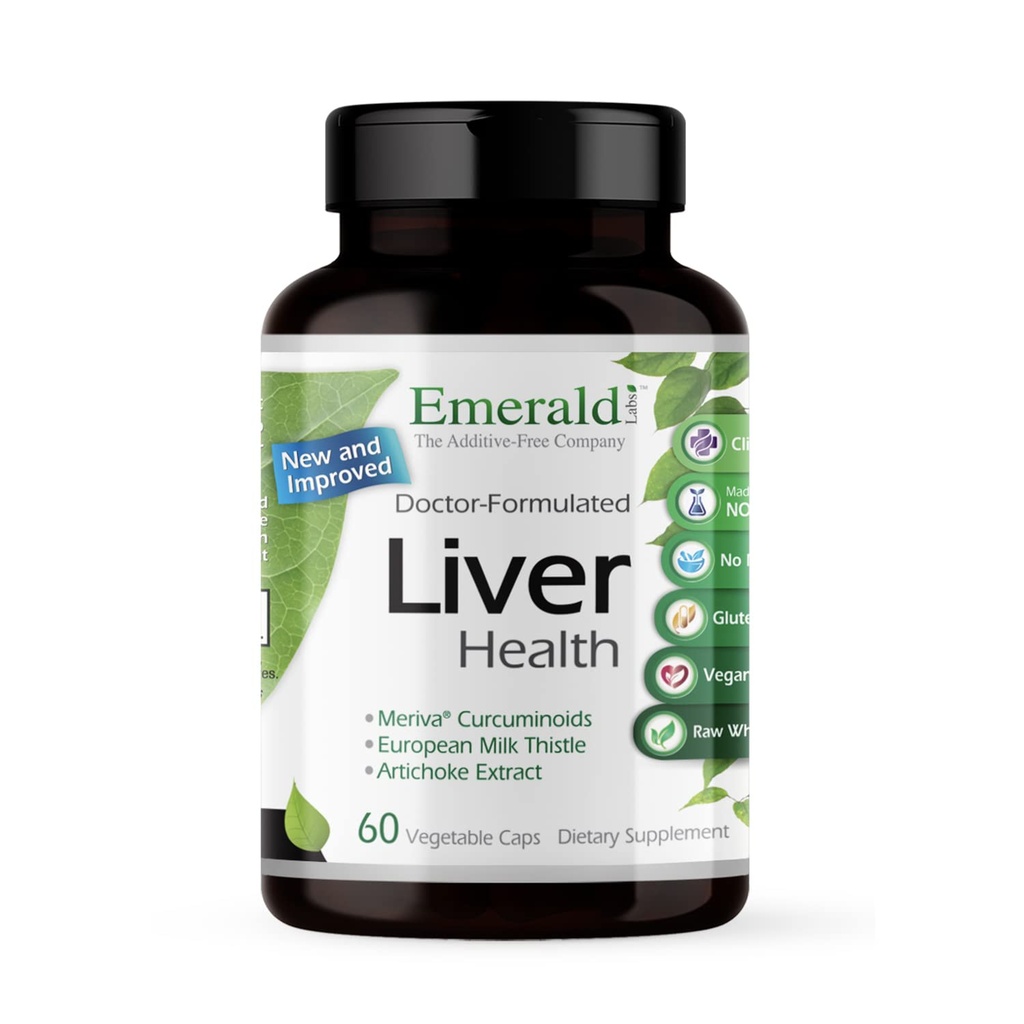 EMERALD LABS Liver Health - Liver Support Supplement med europeisk melke Thistle ekstrakt - støtter sunn immunsystem, energi nivåer og galleblære* - 60 grønnsaker kapsler (30-dagers forsyning)
