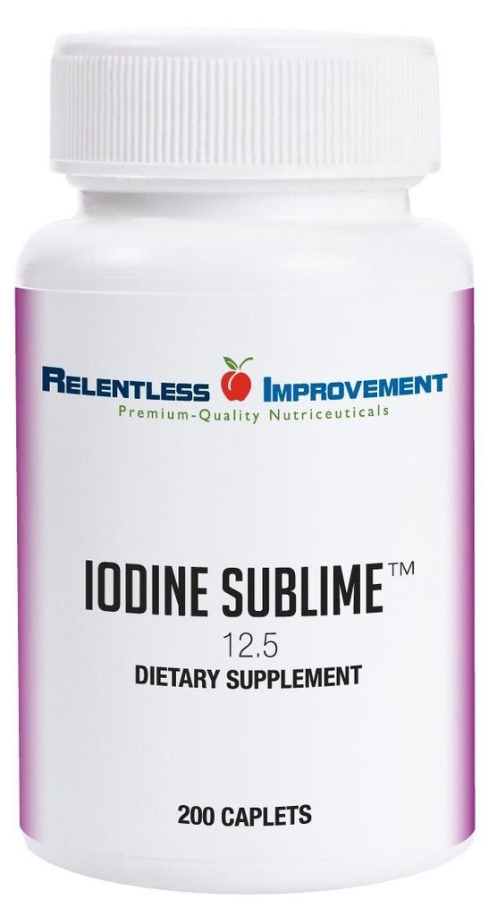 Iodine Sublime® 12,5mg 200 Høybiotilgjengelige kapler med Kalium jodid for Thyroid & Metabolisme Støtte Sammenligne med Iodoral 12,5