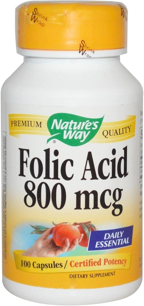 Naturens måte folsyre 800mcg 100 kapsler (pakke på 2)