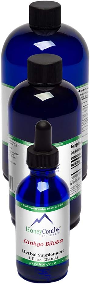 Ginkgo Biloba Supplement for å støtte hjerne, minne, fokus og sirkulasjon – naturlig Ginkgo Biloba ekstrakt dråper – alkoholfri, kald presset Ginkgo Biloba væske, 1 Fl Oz.