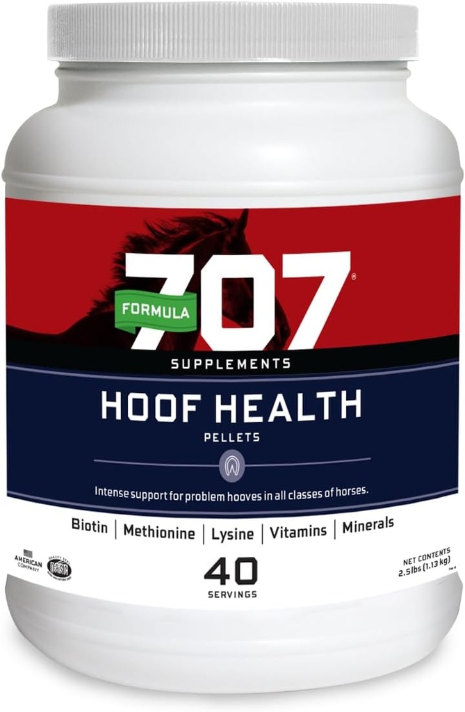 Formel 707 Hoof Health Equine Supplement, 2,5lb Jar - Biotin, Aminosyrer og mineraler for å forbedre og støtte sunne hestehoves