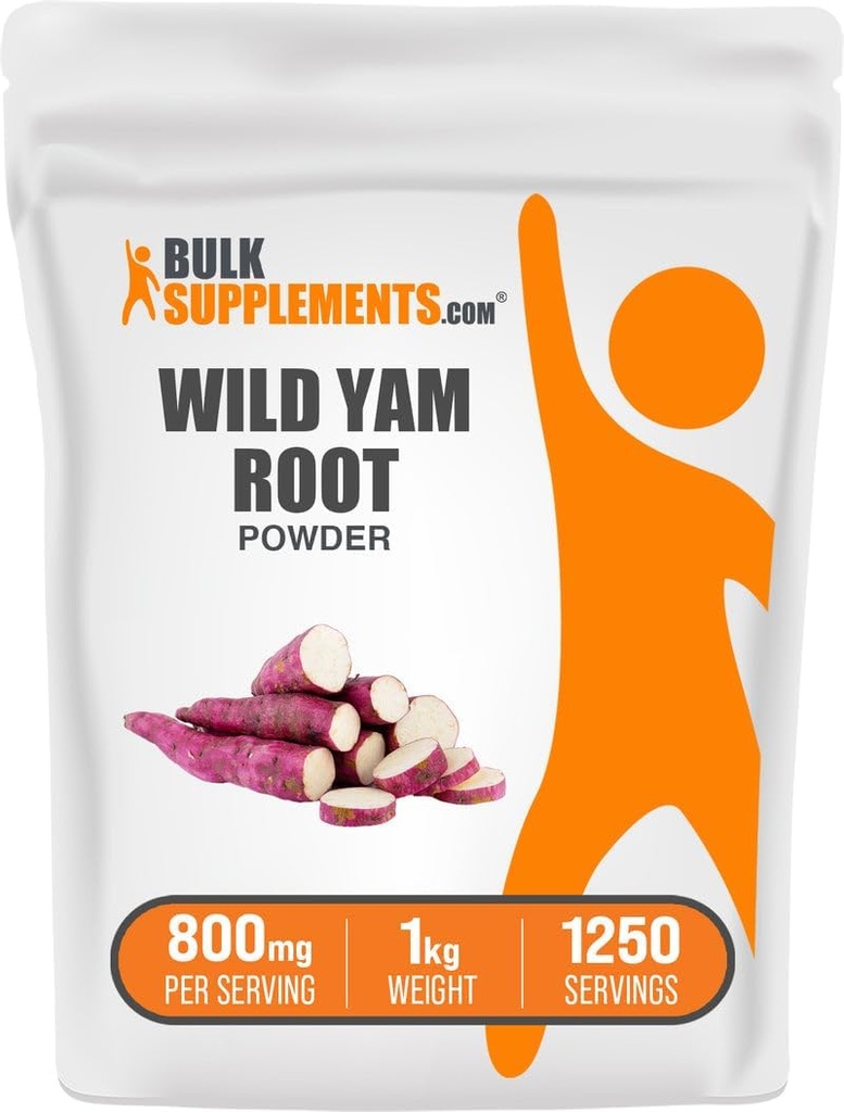 BulkSupplements.com Wild Yam Powder - Næringstilskudd, Wild Yam Supplement - Glutenfri, 800 mg per servering, 1kg (2,2 lbs) (Pack of 1)