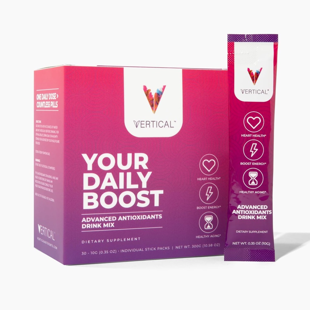 VERTISKE nitric oksid pulver Sticks - Supplement for forbedret energi, fokus og daglig velvære - L-arginin, CoQ10, Alpha Lipoic Acid, 30 Single Serving Sticks