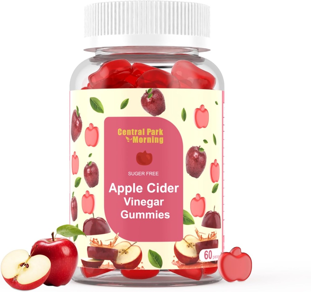 Apple Cider Vinegar Gummies 1000mg, ACV Supplement for Detox & Cleanse,Suger gratis og ikke-GMO - 60 Gummies