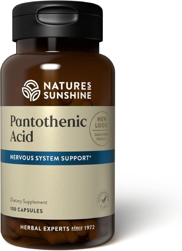 Naturens solskinn Pantotensyre, 100 kapsler | Vitamin B5 støtter nervesystemene, hjelper den adrenale Gland funksjon, og er nødvendig for å lage visse hormoner