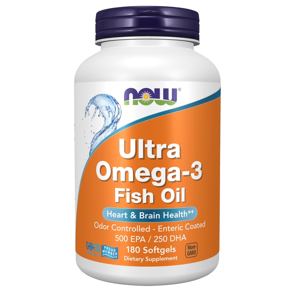 NU Mattilskudd, Ultra Omega-3 Molekylært Destillert og Enterisk Coated, 180 Softgels