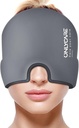 ONLYCARE Migraine Relief Cap, Soothing Migraine Mask, Upgraded Odorless Gel Ice Head Wrap, Hot og kaldt terapi, FSA eller HSA kvalifisert hodepine Ice Pack for strekk og stress(Grey)