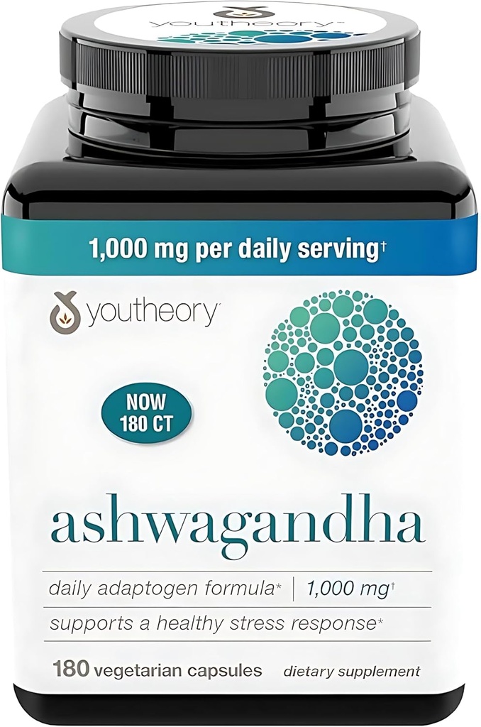Generisk Ashwagandha Supplement Organic KSM-66 Ashwagandha Vegetarisk Supplement 180 kapsler, 1000mg per daglig service, hjelpe støtte sunn stress ledelse respons, klar