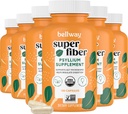Bellway Super Fiber Capsules (6 Pakke) - USDA Organic Psyllium Husk Capsules - Daglig Psyllium Husk Fiber Supplement for Digestive Helse og Regelmessighet, Plant Basert, Ikke-GMO, Kosher - 960 Kapsler