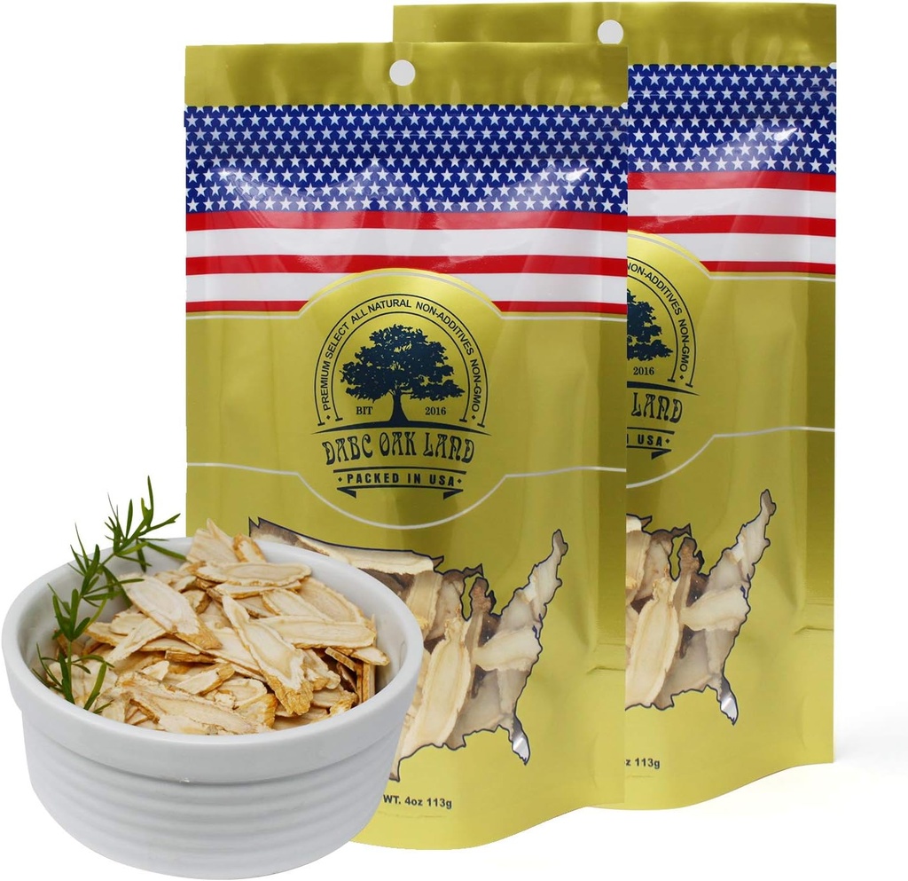 2 poser Amerikansk Ginseng Slices fra Wisconsin, DOL Amerikansk Wisconsin Ginseng Slices Root for Te, Energi for menn Helse Boosts Immunity, Glutenfri, 花旗参参参参 Long Strip 2 Vesker av 4OZ, 8OZ
