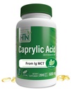 Helse Thru Ernæring Caprylsyre 600mg 200 Softgels | C8 Oktansyre fra ren 1g MCT olje | Ikke-GMO & Soya Gratis | Støtte sunn digestiv og intestinal helse | Keto Vennlig