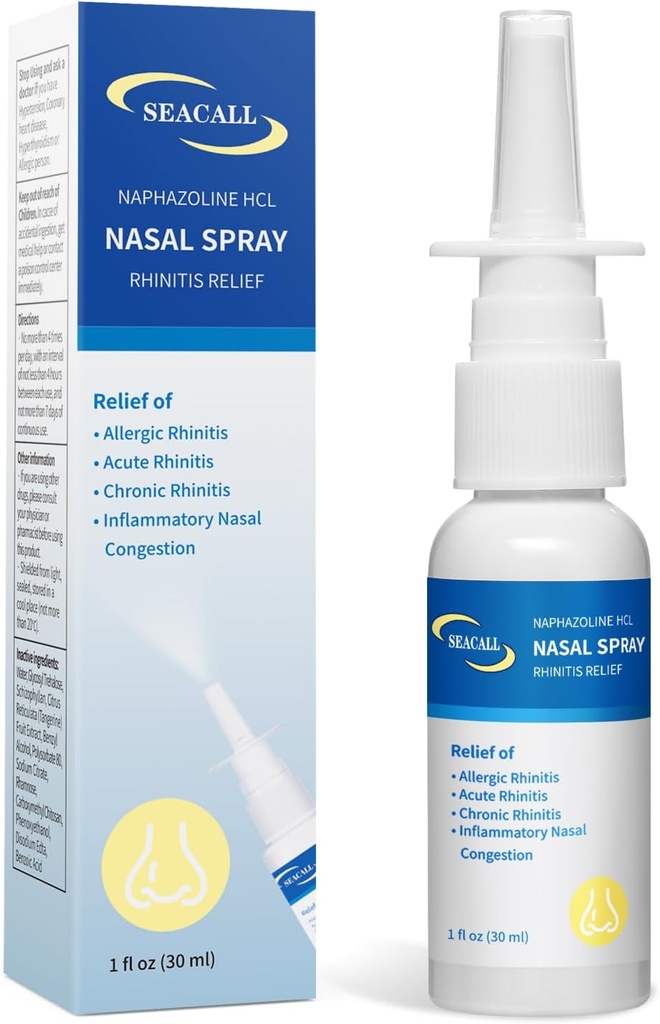Nasal Spray, Rhinitis Spray Relief fra allergisk rhinitt, Assister i skylling Nasale irritanter, lindrer tørr nese symptomer og reduserer sensing, kløe, Runny Nese & Congestion (30ml/1 fl oz)