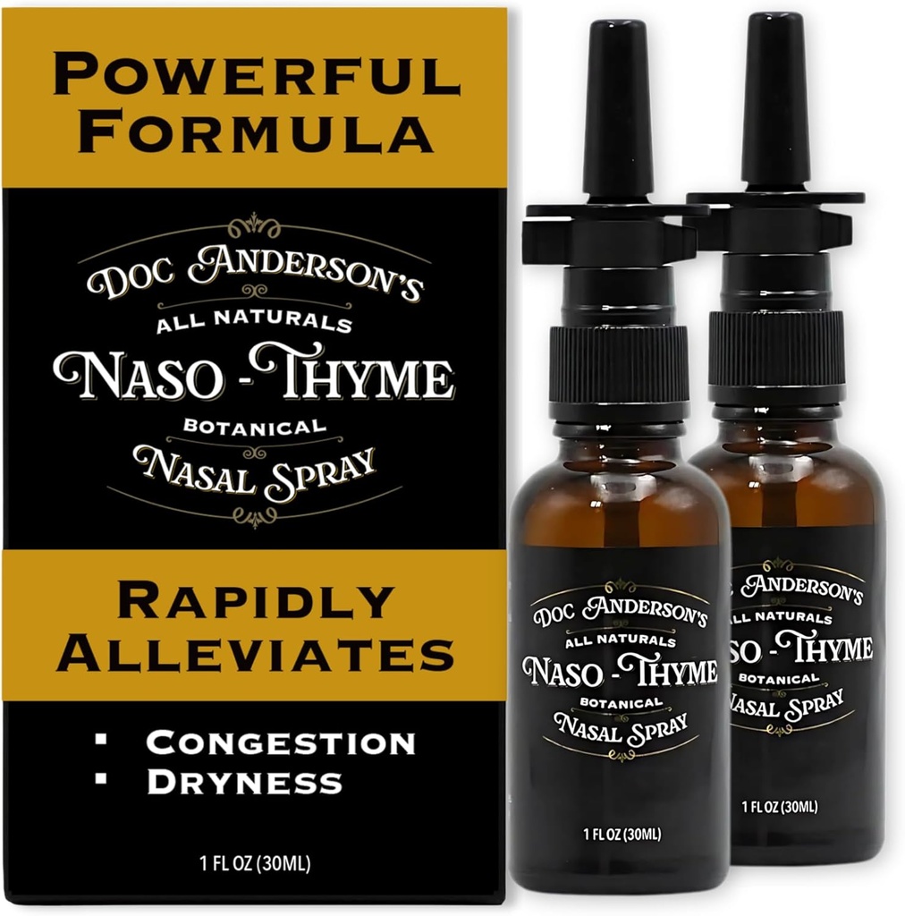 Doc Anderson's Botanical Nasal Spray - Naturlig Congestion Relief med Aloe & Thyme for renere pustende, bekjempe irritanter og moisturizes, laget i USA (2 pakke)
