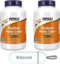 NÅ Mattilskudd, Psyllium Husk Caps 500 mg ikke-GMO-prosjekt verifisert, naturlig løselig fiber, intestinal helse* | 200 Veg kapsler - Pakke med 2 med pilleorganisator