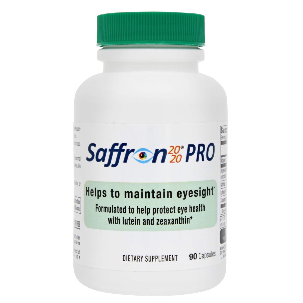 Saffron 2020-PRO Supplement med Saffron, Resveratrol, Zeaxanthin og Lutein- 90 Vegetariske kapsler