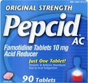 Pepcid AC Opprinnelig styrke, 10 mg famotidin for Heartburn Forebygging og relief, 90 ct