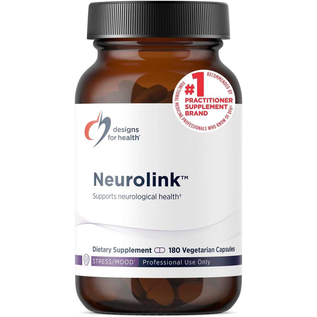 Designs for Helse nevrolink - L-tyrosin, GABA, 5-HTP, Inositol + Taurin Supplement - Designet for å støtte Mood, nevrologisk + Kognitiv helse - Ikke-GMO (180 kapsler)