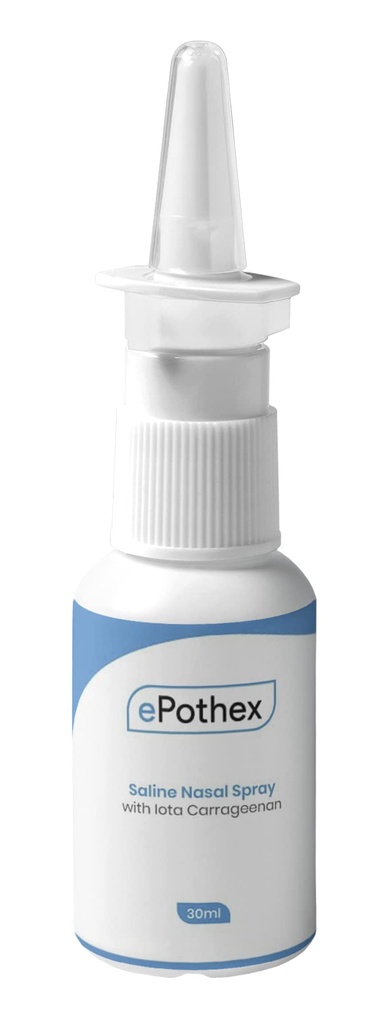 Saline Nasal Spray med Iota Carrageenan | Kraftig Moisturizing Nasal Cleanser | Hjelper til å hindre tørre sinus | Lang varighet | 30 ml
