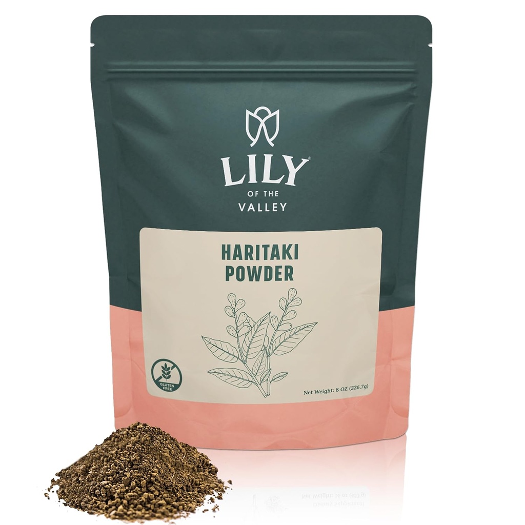 Lily of the Valley Haritaki Powder - Terminalia Chebula - Opprinnelig fra India - En Ayurvedic Herb - 100% Naturlig & Ingen lagt til Preservativ - Vegan & Glutenfri (8oz, 226g) - Pakke May Vary