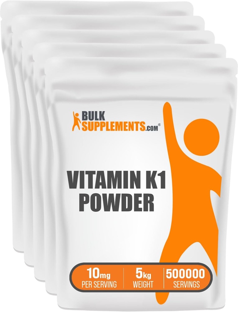 BulkSupplements.com vitamin K1 pulver - vitamin K1 Supplement for bein og hjerte helse støtte - Glutenfri, 10mg per servering, 1kg (2,2 lbs) (Pack of 1)