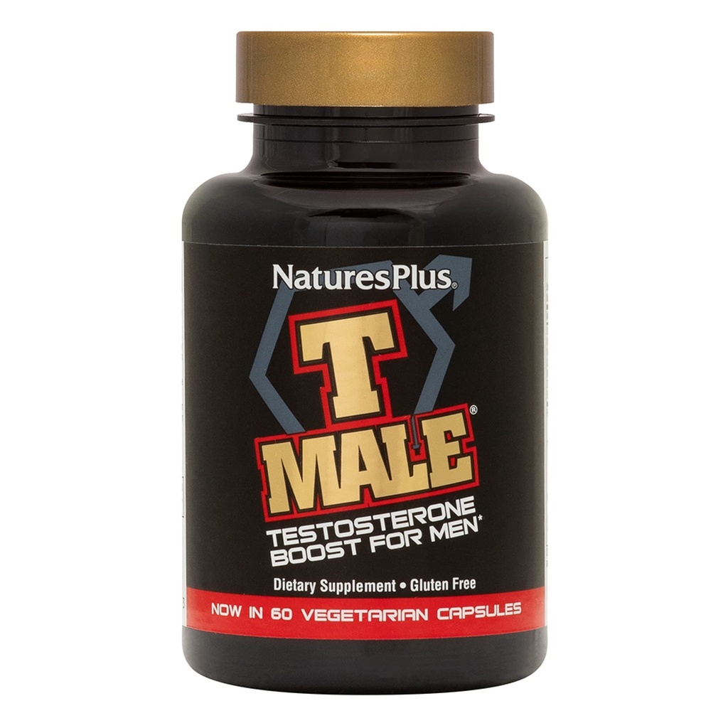 NaturesPlus T Mann - 60 vegetariske kapsler - fremmer muskel gevinst & utholdenhet, Mood Enhancer - Glutenfri - 30 Total Services