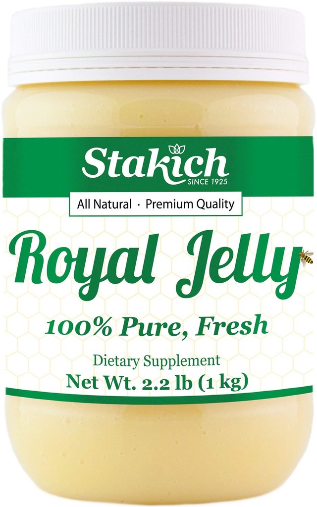 Stakich Fresh Royal Jelly - Pure, All Natural - Ingen additiver/Flavors/Preservatives lagt til - 1 Kilogram (2,2 pund)