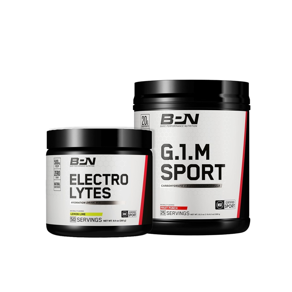 BARE PERFORMANCE NUTRITION BPN G.1.M. Gå en mer utholdenhet trening drivstoff & elektrolyter pulver Bundle