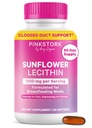 Pink Stork Solflower Lecithin Supplement - 1200 mg for tilstoppet Melk Dukter - Brystmating Essentials for Postpartum mamma - støtter brystmelk Flow - 60 Softgels