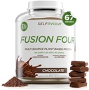 Fusion Four Vegan Protein pulver - 21g Plantebasert protein pulver - Glutenfri, Smørfri og soya-fri, Era protein med BCAA - Sjokolade Flavored - 5lbs