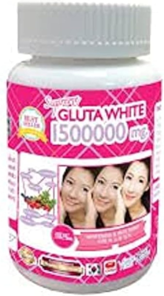 1 flaske X 30 Softgels Supreme Gluta Hvit 150000mg. Super Whitening Glutathione Anti - Aging. (Supreme Whitening huden øke opp kollagen fjerne mørk flekk og ar tighten pore sunn hud og hår)