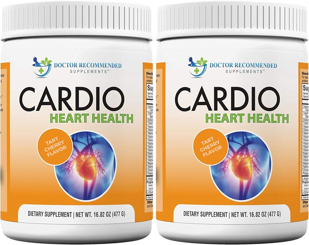 DOKTOR FORSVARER Cardio Heart Helse pulver - L-Arginin Supplement 5000mg & L-Citrulline 1000mg, Tart Cherry Flavor (pakke på 2-16,82 oz / 33,64 oz)