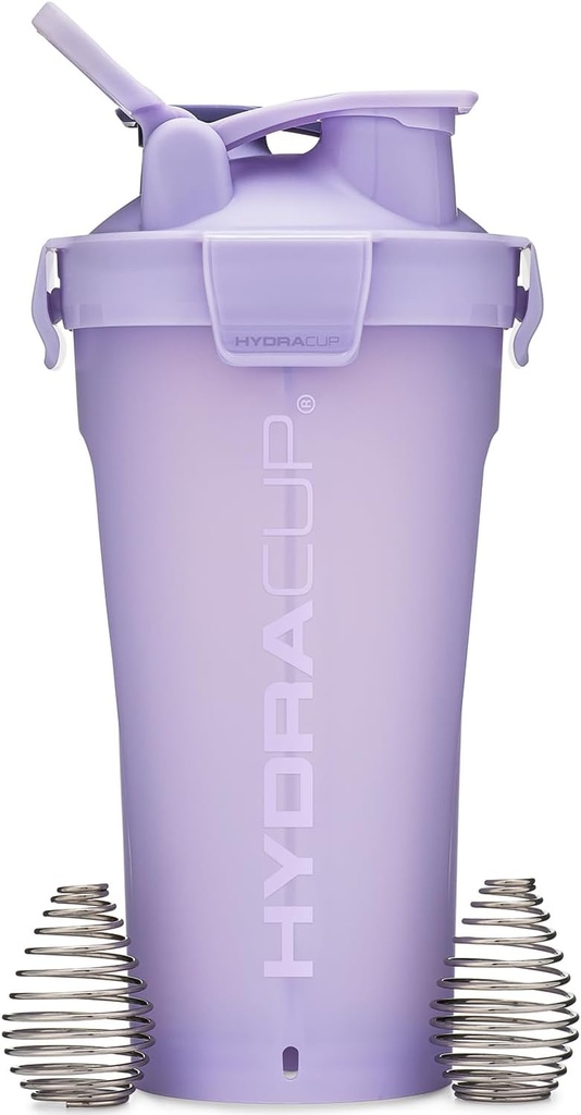 Hydra Cup DualShaker Pro 32 oz Shaker flaske for proteinshaker, Shaker Cup m/Handle & Ball Blender Whisks, Dual Mixing Shaker flaske med lagring, 2 i 1, for reise til Go, BPA gratis (Purple)