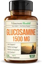 Glukosamin Sulfat 1500mg w/Potasium – FSA kvalifisert felles støtte Supplement for Cartilage, Bone & Joint Health, Av og til Discomfort Relief for rygg, Kneer & hender – Glukosamin Complex 120 Tabs