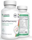 Evas Harmony Menopause Supplement, Hormon støtte for kvinner med soya isoflavoner, svart cohosh & rød bringebær, ikke-GMO naturlig PMS & Menopausal Symptom støtte, 60 kapsler