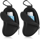 Astma Inhaler bærende holder Neopren reise innhaler mini pose for L-Shaped inhaler, innhaler ikke inkludert (svart 2PCS)