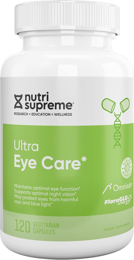 Nutri Supreme forskning Ultra øyepleie med lutein for øyehelse og velvære, 120 vegetariske kapsler, Kosher