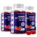 Vitamatic Sukker Gratis Melatonin 30mg per Gummy - 60 Serveringer - 60 Vegetariske Gummier - Ikke-Habit Forming Supplement (60 greve (Pack of 3))