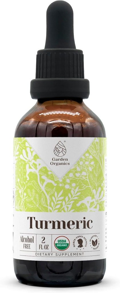 Gurkemeie USDA økologisk alkohol-fri ekstraksjon | Diett Supplement, høy potens Tinktur | Naturlig sertifisert organisk gurkemeie (Curcuma Longa) Tørket rot (2 oz)
