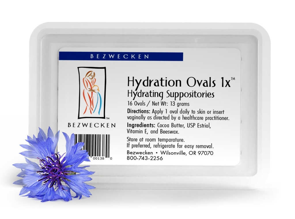 Bezwecken – Hydration Ovals 1x – 16 Oval Suppositories - Profesjonelt formulert til Alleviate Vaginal Tørrhet i Menopausal kvinner - trygt, naturlig og paraben gratis