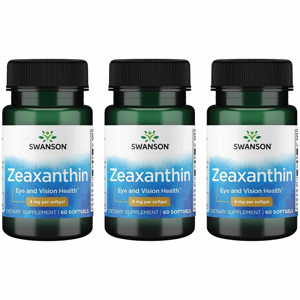 Swanson Zeaxanthin 4 Milligram 60 Sgels (3 pakke)
