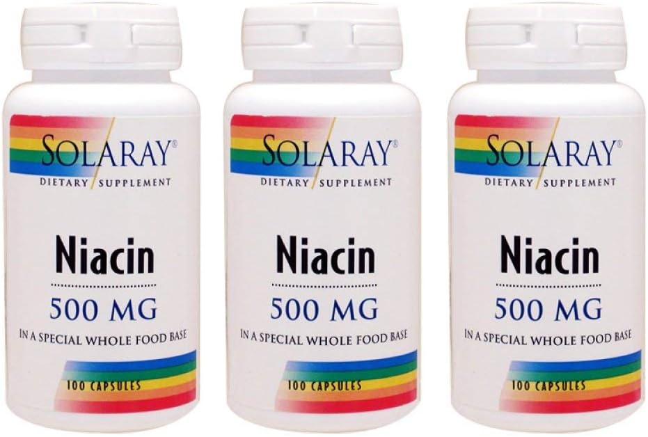 Niacin 500mg Solaray 100 Vegkaps (3 pakke)
