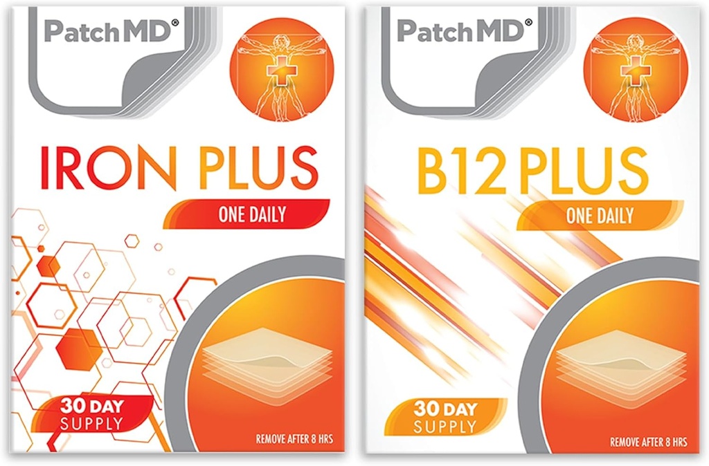 Iron Plus & B12 Plus Topical Patch Bundle - 30 dagers forsyning