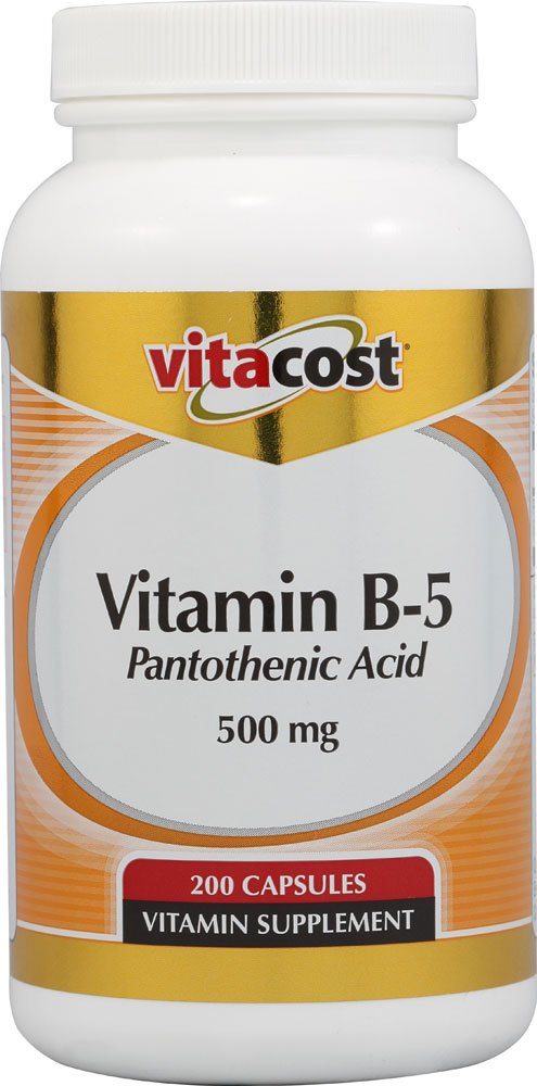 Vitamin B5 Pantotensyre - 500 mg - 200 kapsler