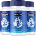 (3 Pack) Metilean vekttap Supplement, Metilean Diteary piller til Melt Stubborn Belly Fat, Metilean avansert formel til å miste pund, Metilean pastillas anmeldelser (180 kapsler)