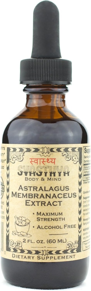SVASTHYA BOD & MIND Astragalus Membranaceus flytende ekstrakt - øker immunsystemet og mental klarhet, naturlig healing & stress relief, laget i USA, GMP, 2 oz