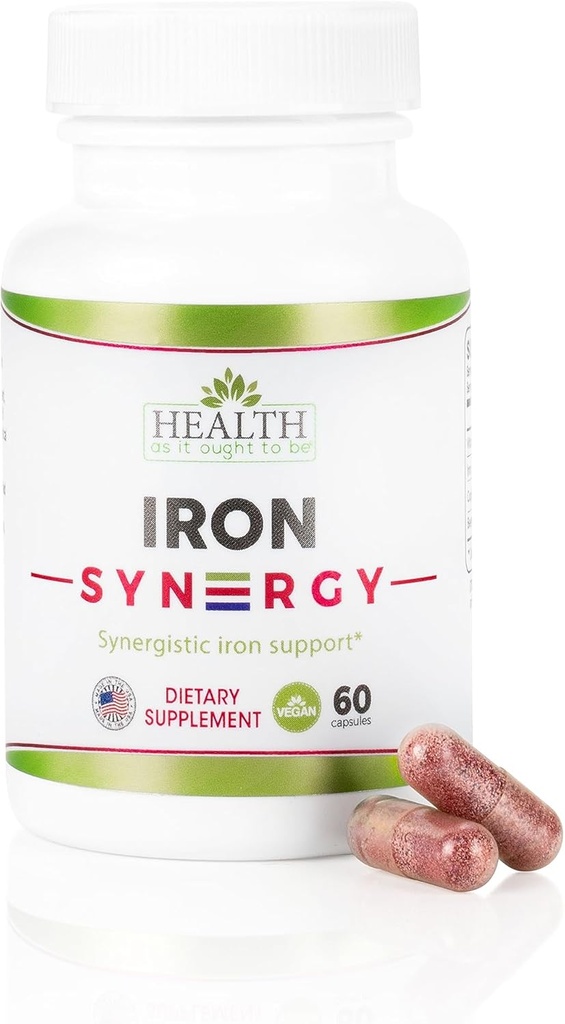 Helse som det egger å være jernsyn3rgy Supplement ® lege formet kapsler med jern, kobber, beet rot, vitamin C ® 60 kapsler